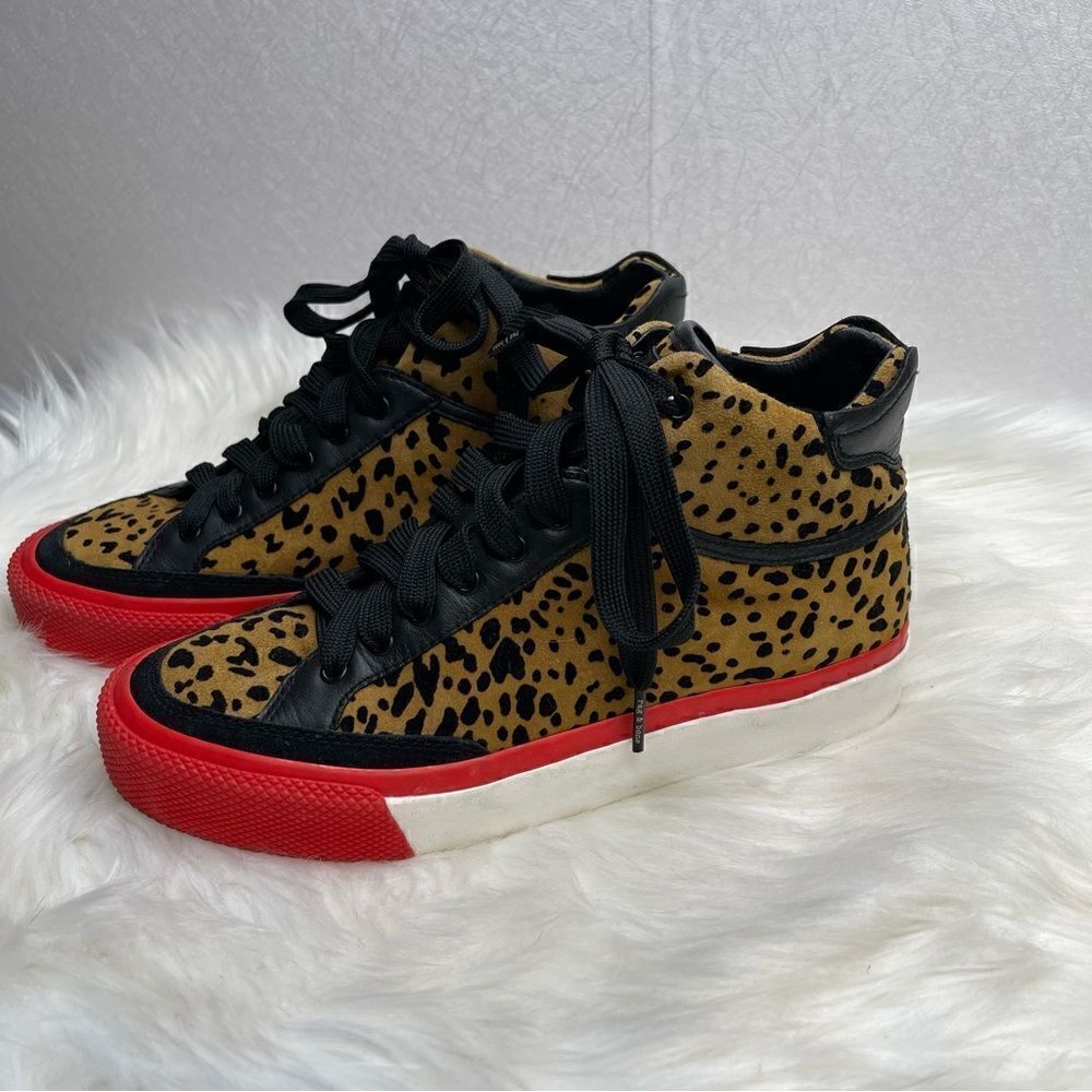 Rag & Bone Army High Top Tan Cheetah Suede Sneake… - image 1